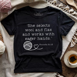 crochet in bible t shirt black