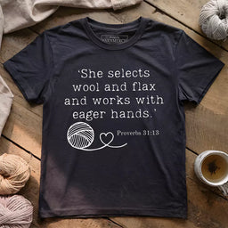 crochet in bible t shirt dark grey heather