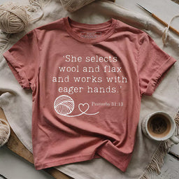 crochet in bible t shirt heather mauve