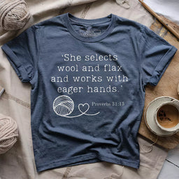 crochet in bible t shirt heather navy