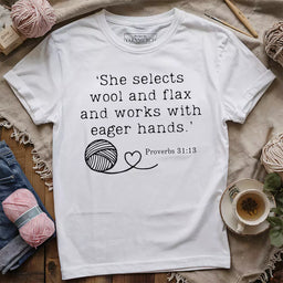 crochet in bible t shirt white