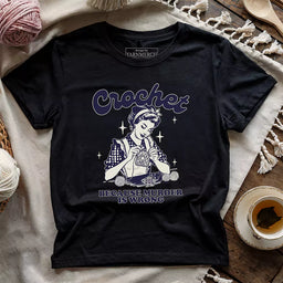 crochet not murder t shirt black