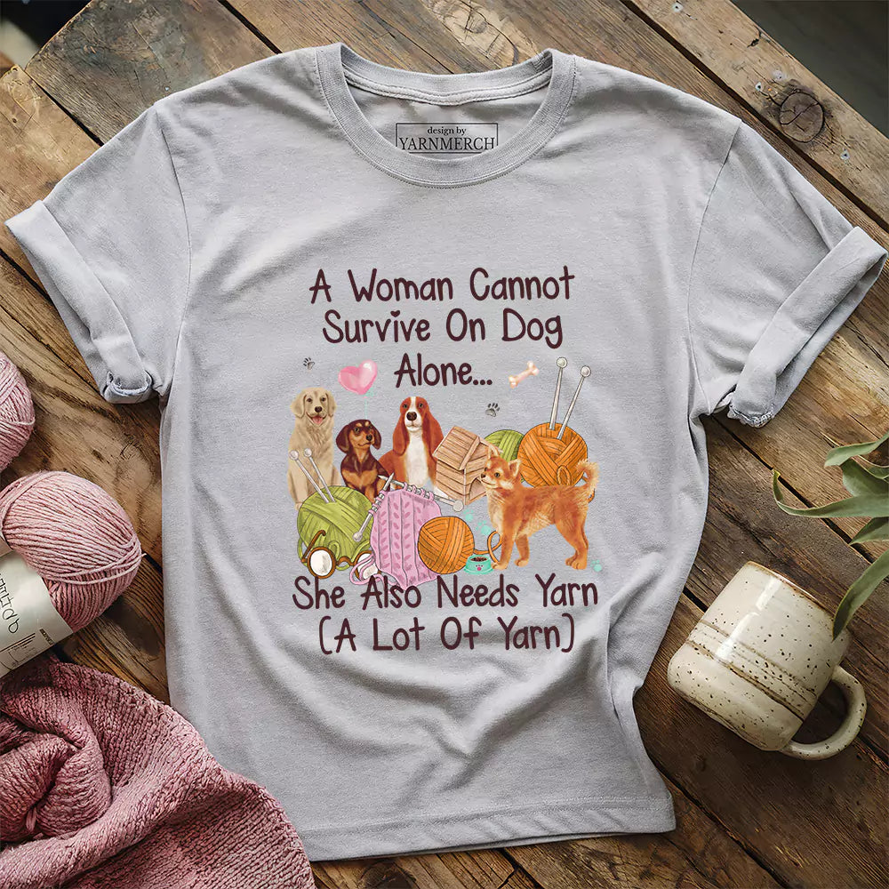 dog yarn lover t shirt athletic heather