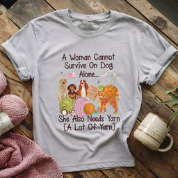 dog yarn lover t shirt athletic heather