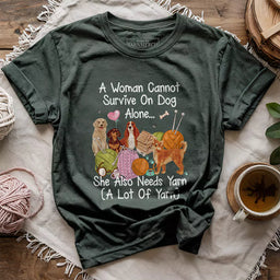 dog yarn lover t shirt forest