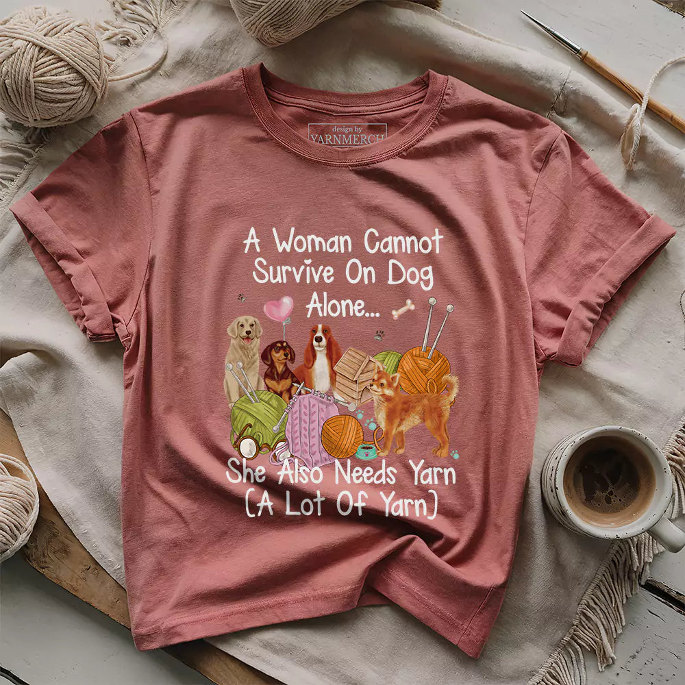 dog yarn lover t shirt heather mauve
