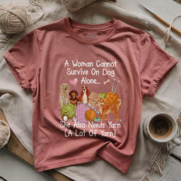 dog yarn lover t shirt heather mauve