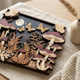enchanted mushroom wall art closeup