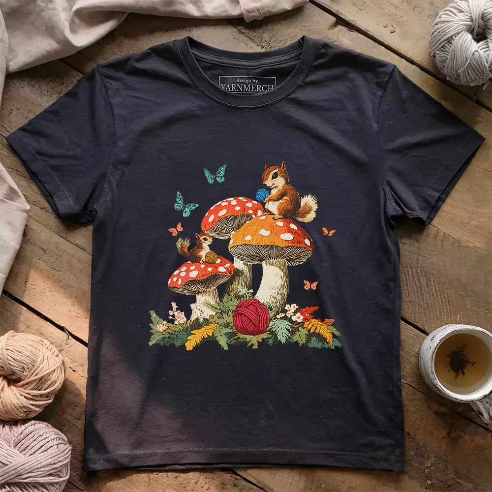 enchanted yarn forest t shirt dark grey heather