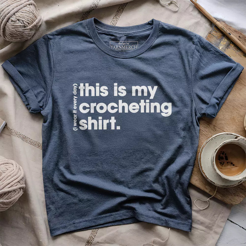 everyday crocheting t shirt heather navy