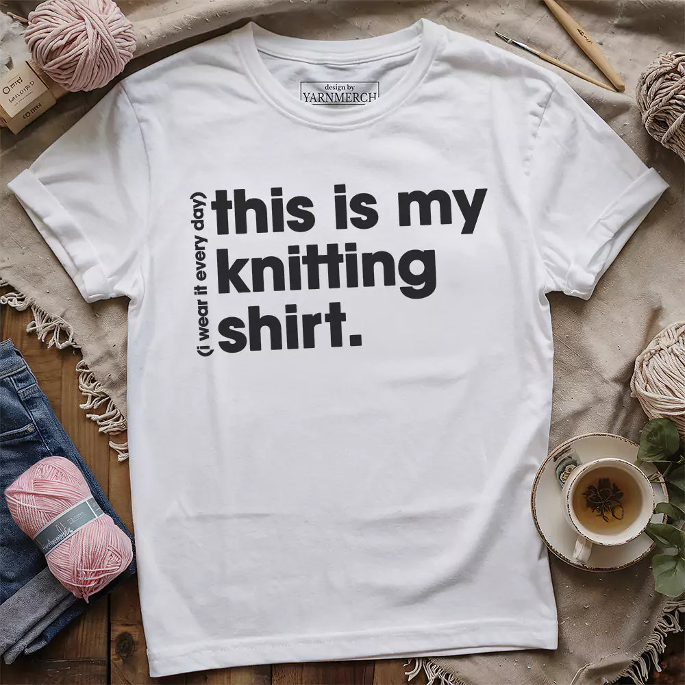everyday knitting t shirt white