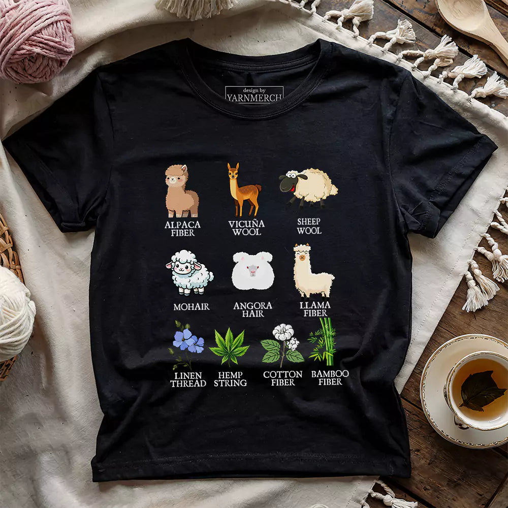 flora fauna fiber t shirt black