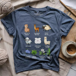 flora fauna fiber t shirt heather navy