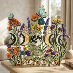 floral moon phase wall art