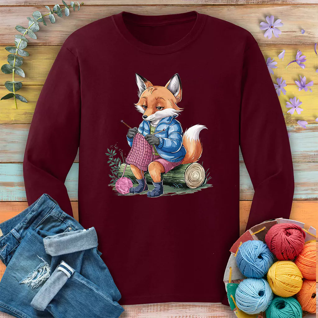 foxtastic knit maroon