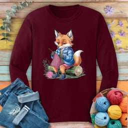 foxtastic knit maroon