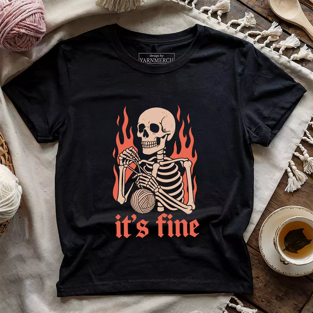 frogging in flame t shirt black