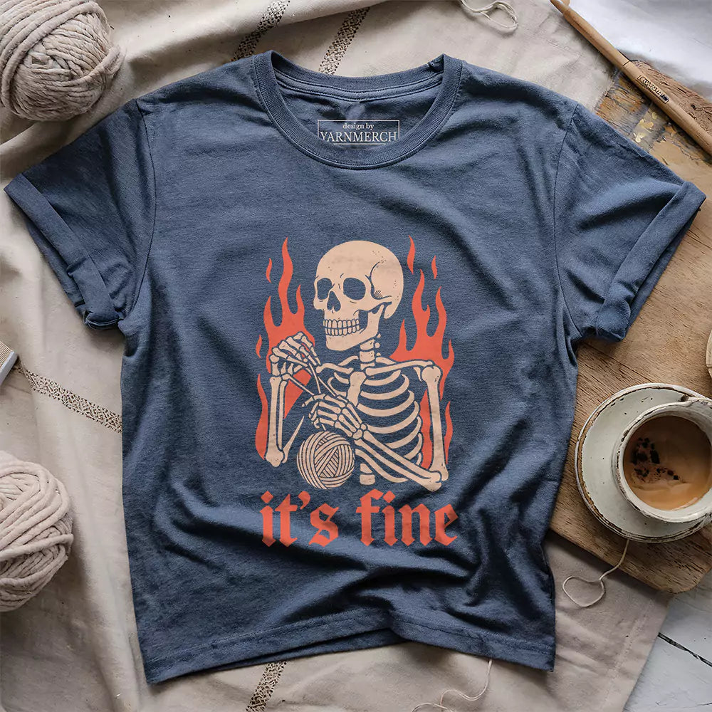 frogging in flame t shirt heather navy