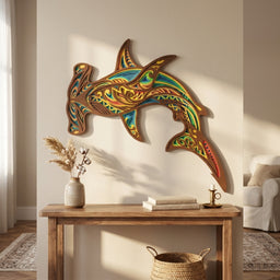 hammerhead shark wooden wall art