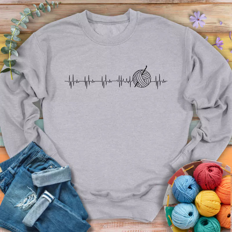 heartbeat sweatshirt sports grey