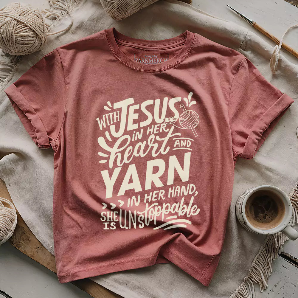 jesus and yarn t shirt heather mauve