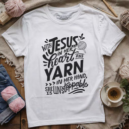 jesus and yarn t shirt white