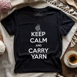 keep calm carry yarn t shirt black