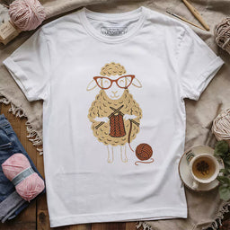 knit happens t shirt white