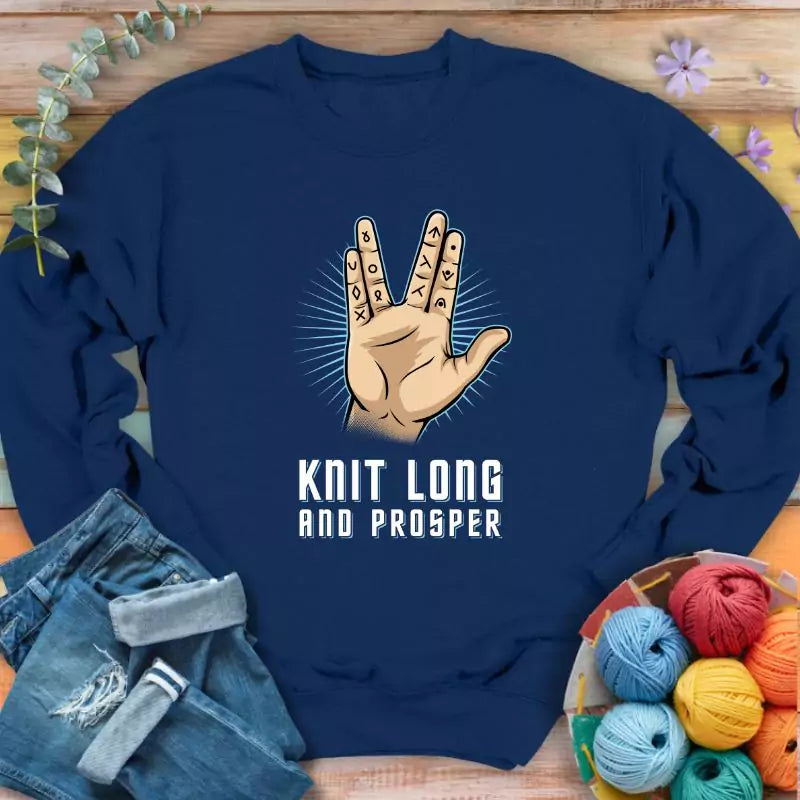 knit long prosper sweatshirt navy