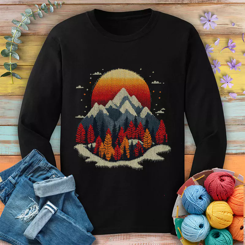 knit mountain loong sleeve black
