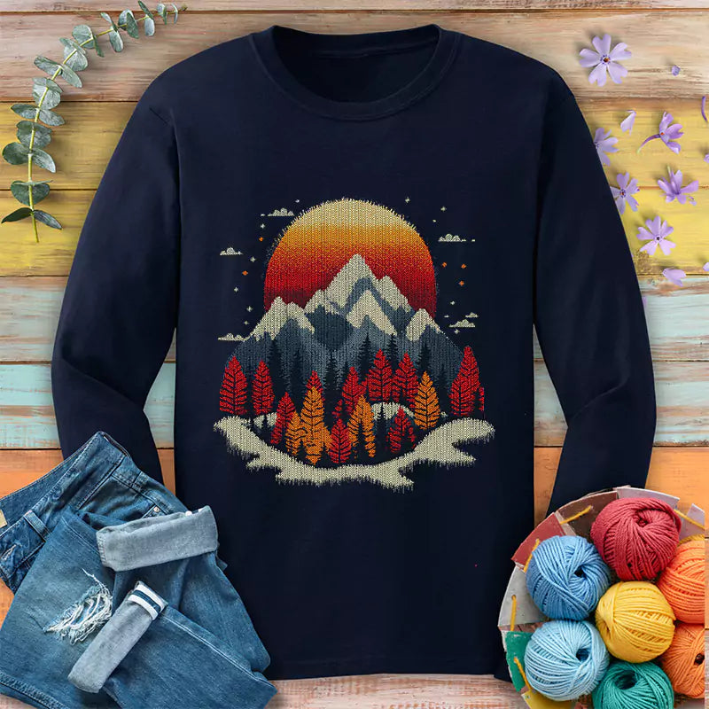 knit mountain loong sleeve navy