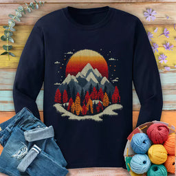 knit mountain loong sleeve navy