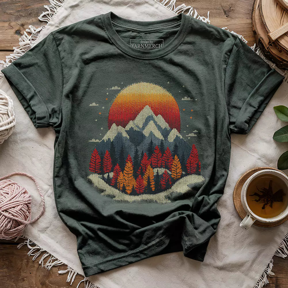 knit mountain t shirt forest