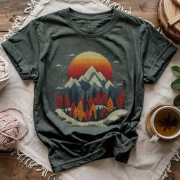 knit mountain t shirt forest