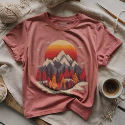 knit mountain t shirt heather mauve