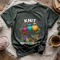 knit w my peeps t shirt forest