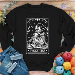 knitter tarot card sweatshirt black