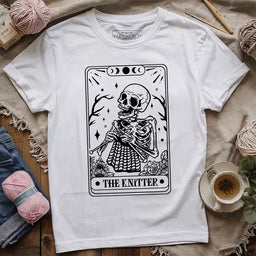 knitter tarot card t shirt white
