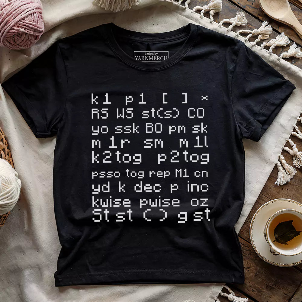 knitting code t shirt black