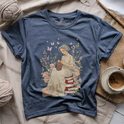 knitting muse t shirt heather navy