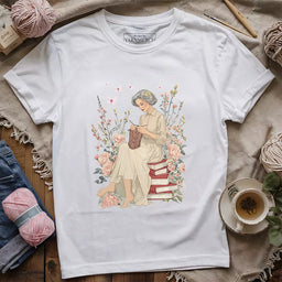 knitting muse t shirt white