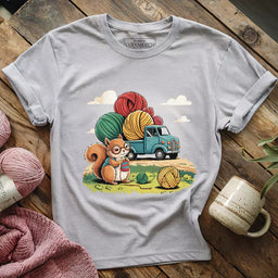 knitting squirrel t shirt atheltic heather