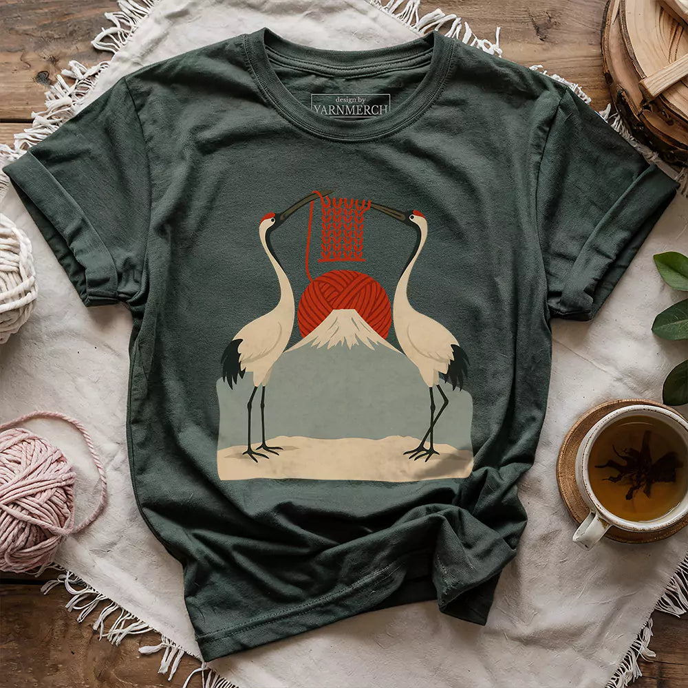 knitting sun t shirt forest