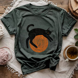 lazy cat yarn t shirt forest