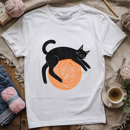 lazy cat yarn t shirt white