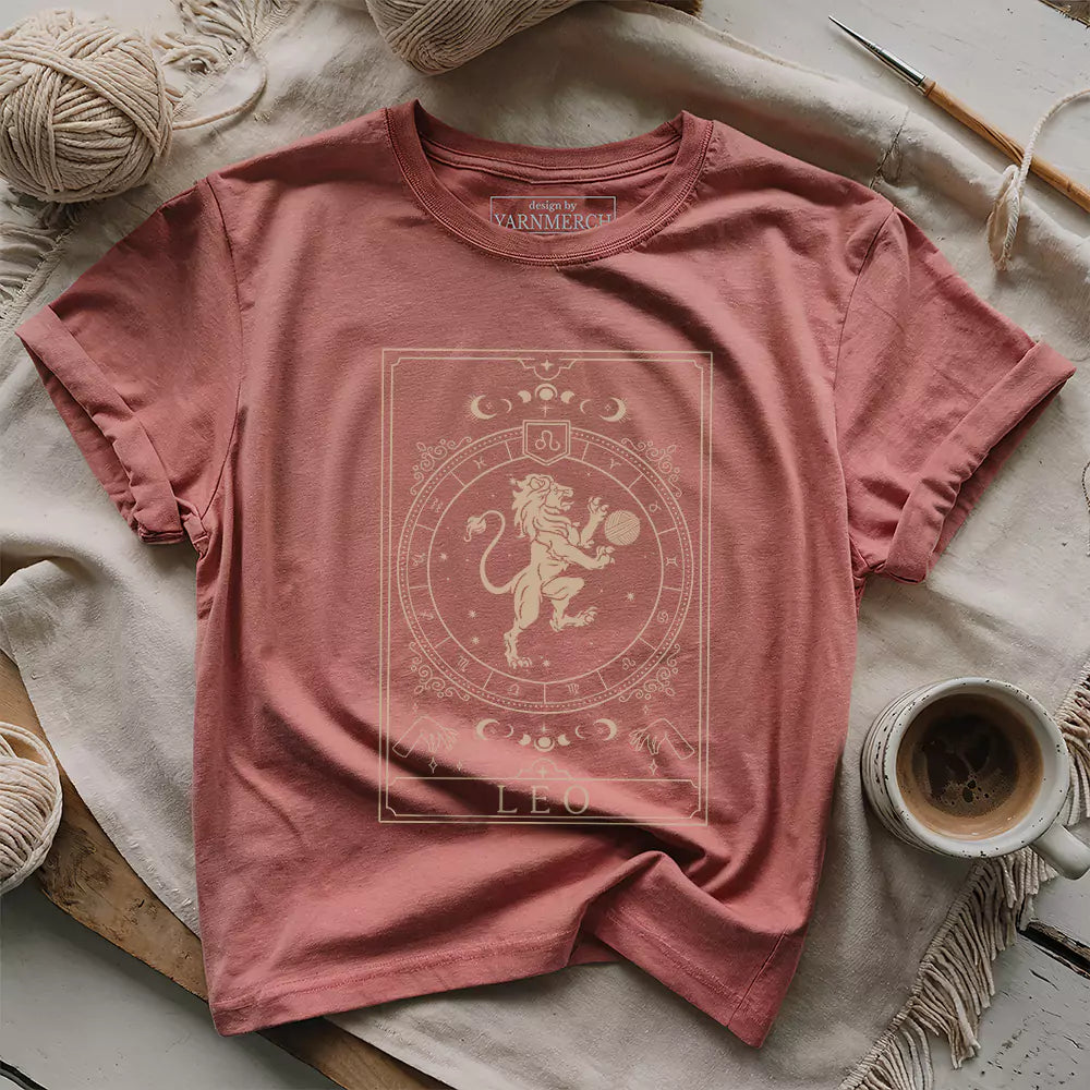 leo yarn tarot t shirt heather mauve