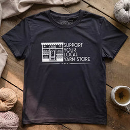 local yarn store t shirt dark grey heather
