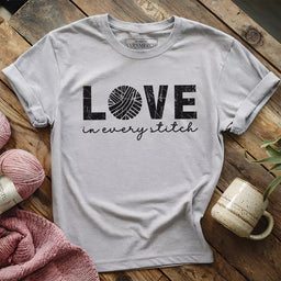 love in every stitch t shirt athletic heather