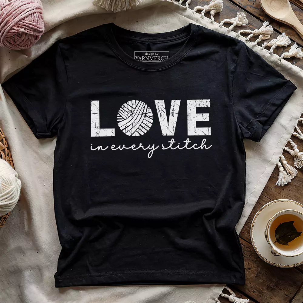 love in every stitch t shirt black