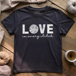 love in every stitch t shirt dark grey heather